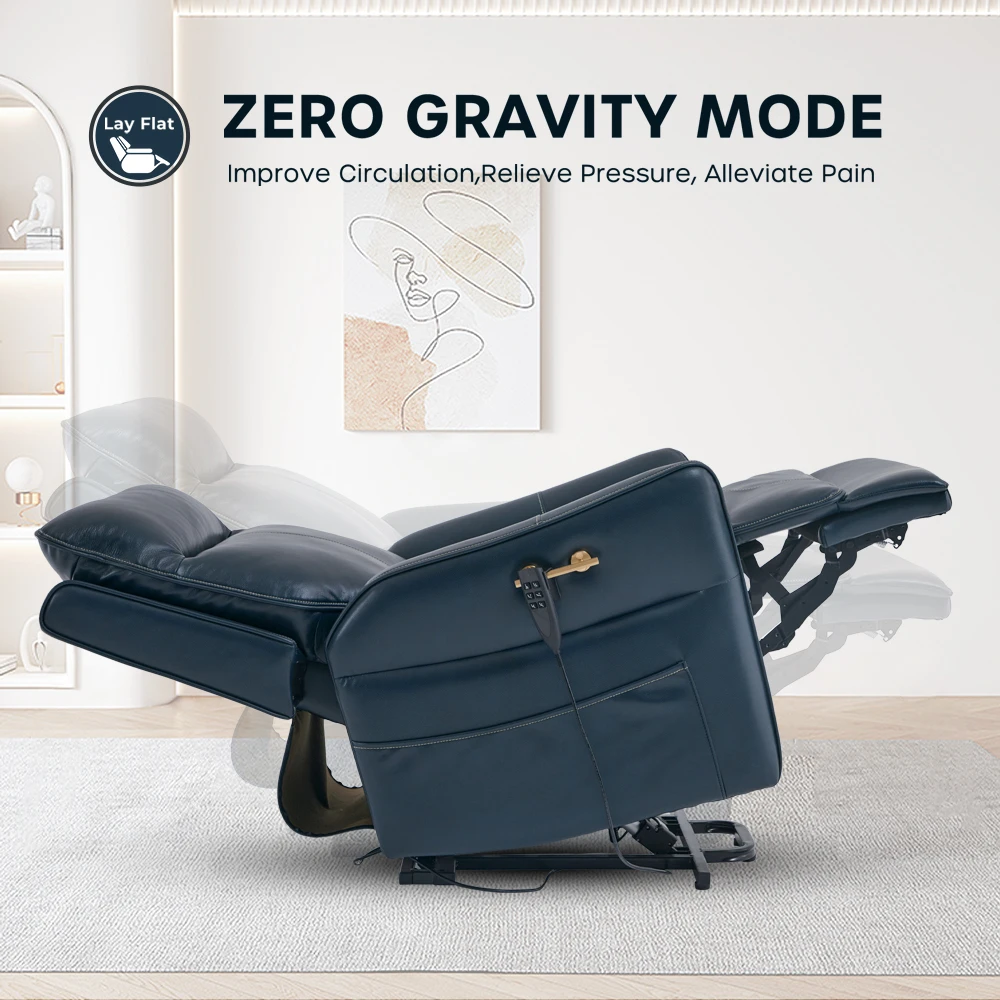 CJSmart Home Modern Zero Gravity Single Leather Electric Power Lift Recliner Chair With Vertical Lift For Elderly Care