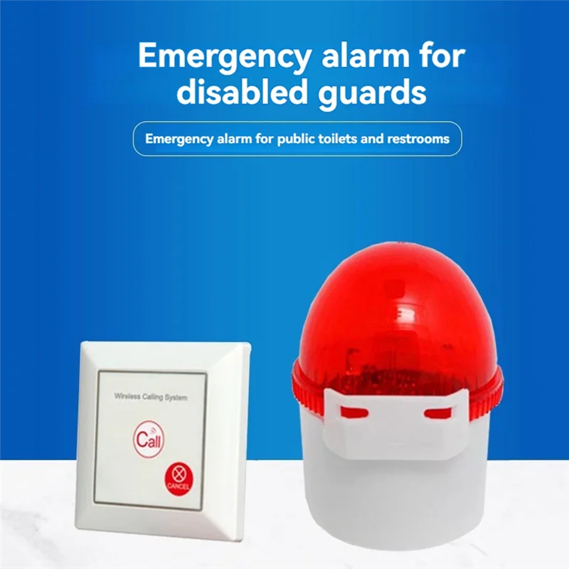 

Caregiver Pager Alarm Wireless Sound And Light Alarm For Elderly Disabled Seniors Toilet Bathroom SOS Button-AAAE