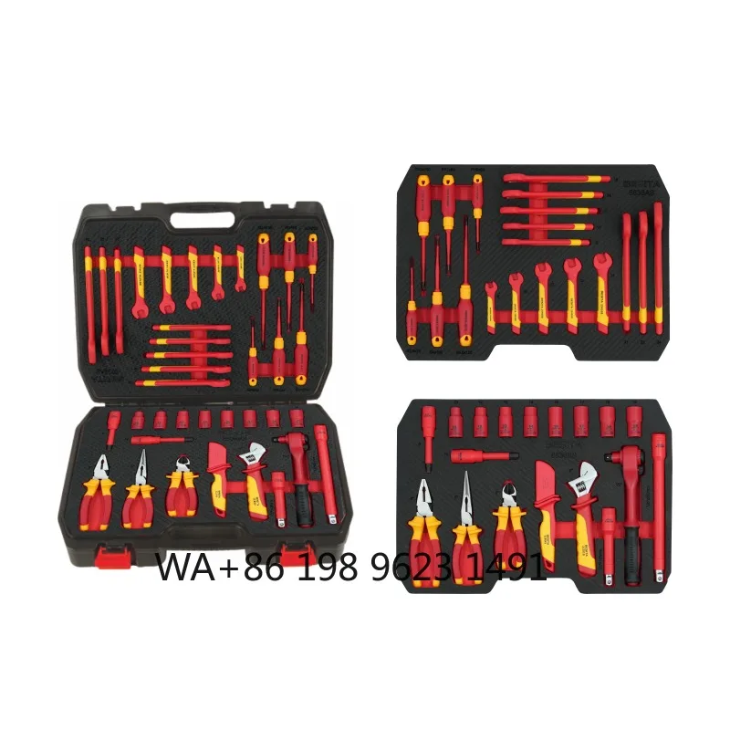 VDE Certified 38-piece EV Repair Insulating Tool Kit Suitable for Automotive Repair and Electrical Work.