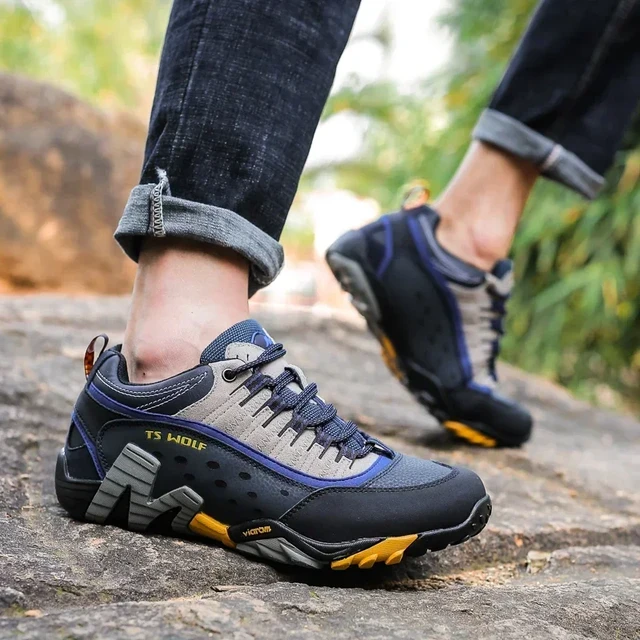 Men s Trekking Shoes Waterproof Leather Men s Genuine Leather Men s Sneakers Casual Sneakers Aliexpress