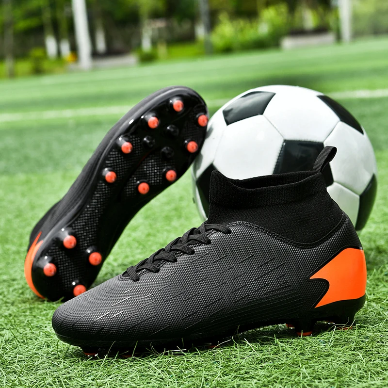

2025 High Top Football Shoes New High-Top Soccer Shoes Men's Women's Spike Short Cleat AG Long Cleat TFStudent Adult Grass Sport