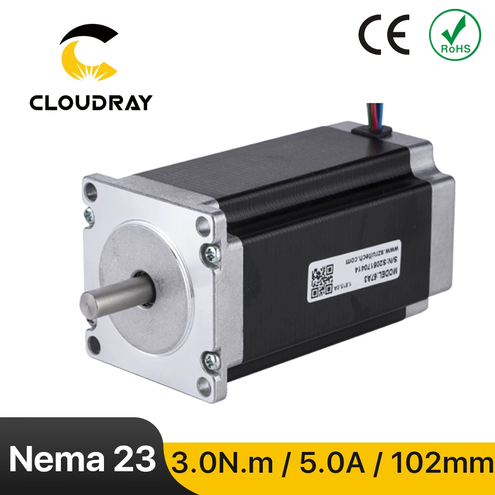 Silnik krokowy Cloudray Nema23 57mm 2-fazowy 300Ncm 5A Silnik krokowy 4-przewodowy do drukarki 3D Frezarka CNC do grawerowania