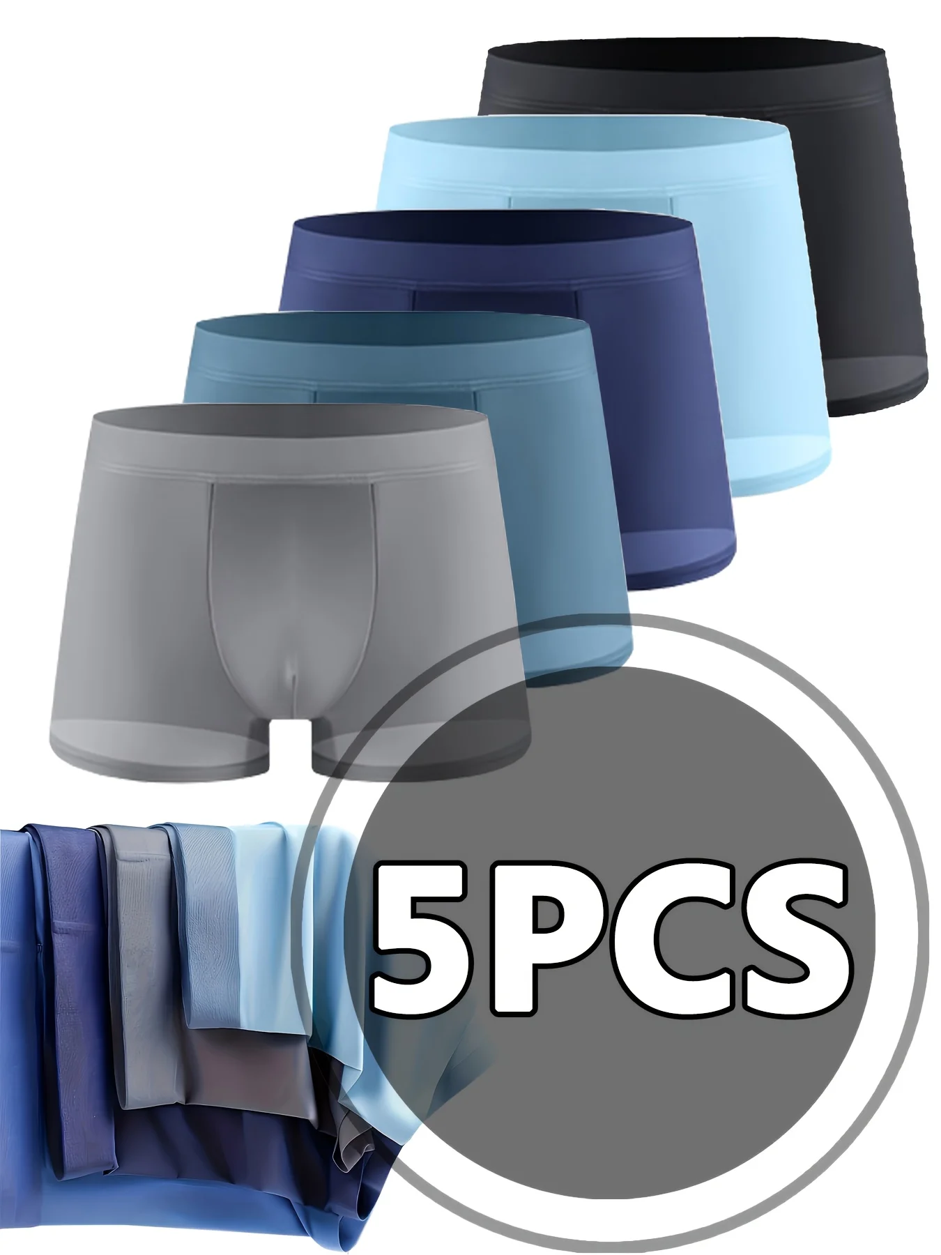 

5PCS Men Boxers Ice Silk Man Underwear Boxer Graphene Men Underpants 2025 Hot Sell Men's Panties Ultrathin Underpanties Summer