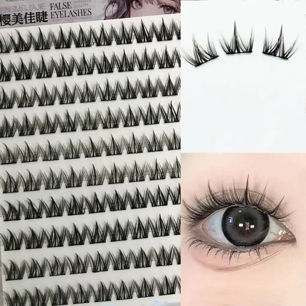 رموش صناعية للكلاب خالية من الغراء للنساء محاكاة طبيعية ناعمة مجموعة واحدة كثيفة تجعيد رموش خرافية كوميدية أدوات مكياج