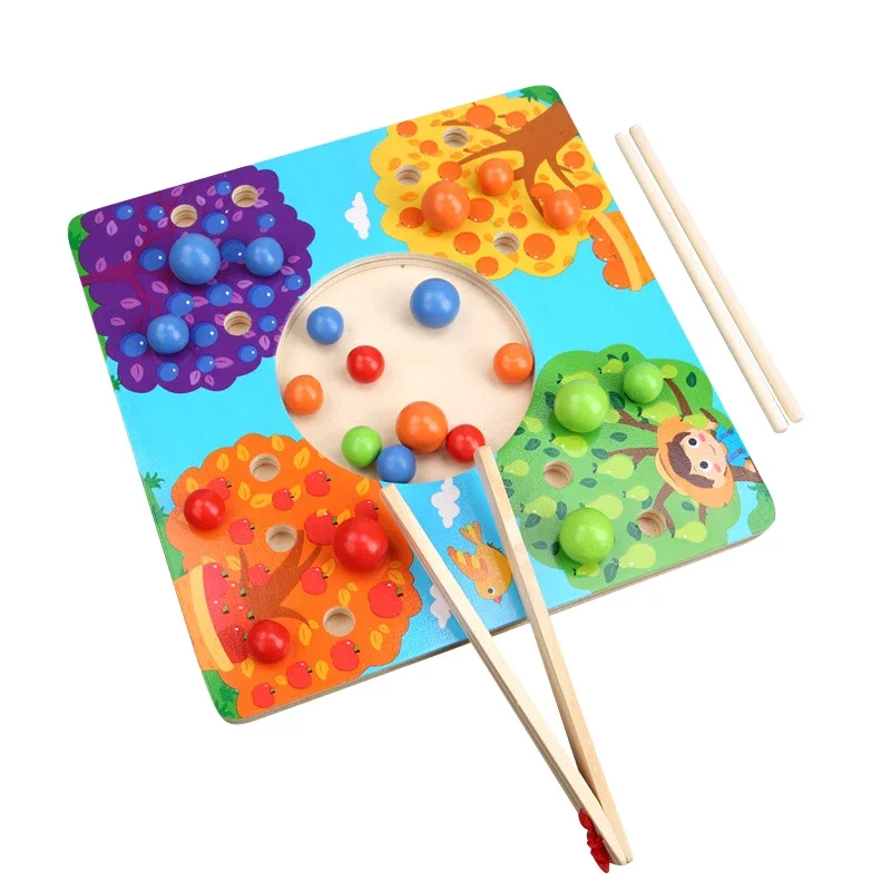 NEUE Kinder Clip Perlen Holz Spielzeug Perle Puzzle Spiel Farbe Passenden Erkenntnis Montessori Pädagogisches Spielzeug Lernen Geschenke für Kinder