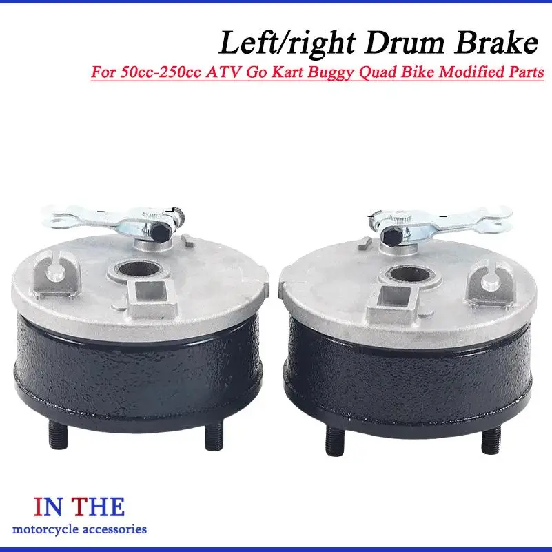 110mm 4 Studs Left/right Drum Brake Assembly With Cover For 50cc-250cc ATV Go Kart Buggy Quad Bike Modified Parts