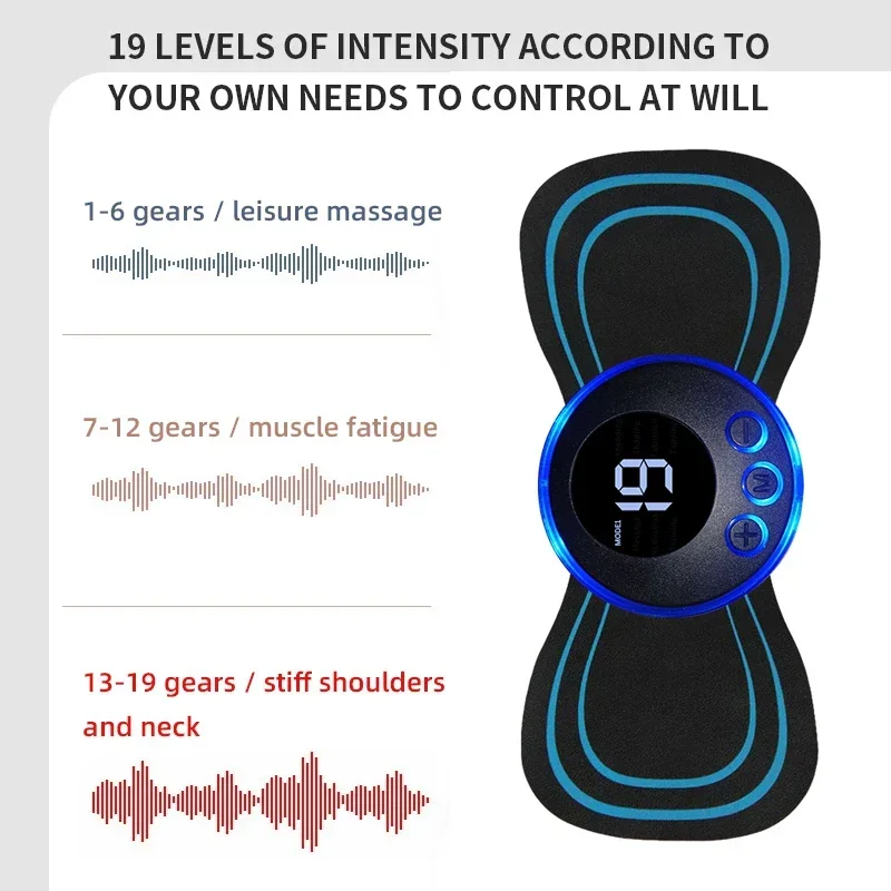 المحمولة الرقبة مدلك EMS العضلات محفز الكهربائية عنق الرحم الذراع الساق تدليك التصحيح منخفضة التردد نبض لتخفيف الآلام وسادة مساج #4