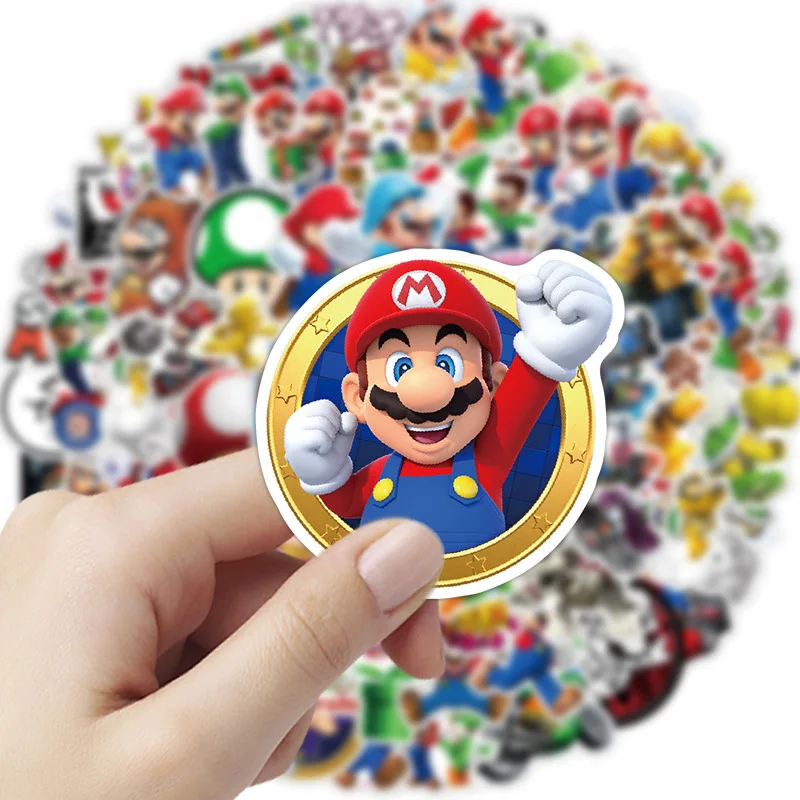 50/100Pcs Cute Game Super Mario Bros Cartoon Stickers Anime DIY Phone Laptop Luggage Skateboard Vinyl Kawaii Decal for Kid