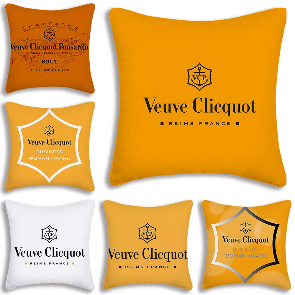 Pillow Covers Cartoon Decorative Home Double-sided Printing Short Plush Cushion Cover V-venezuelaS V-veuve Clicquot PonsardinS