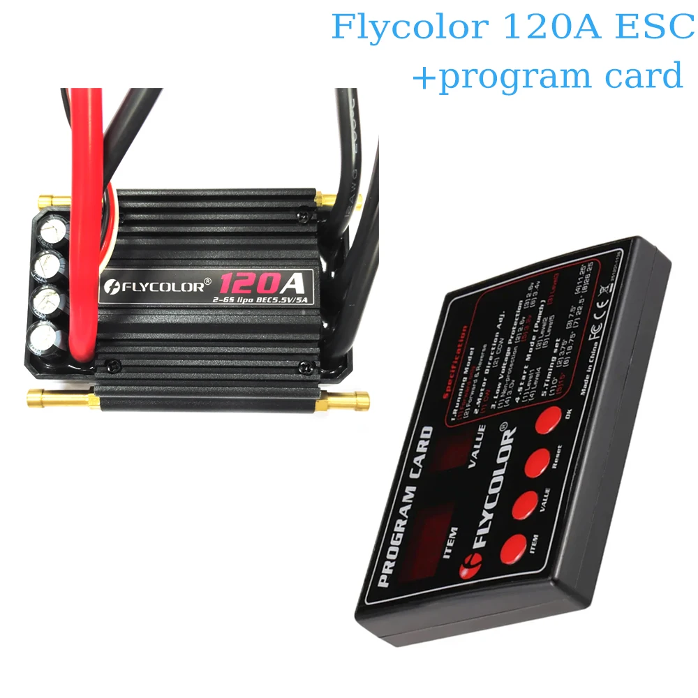 

Flycolor 50A/70A/90A/120A/150A Waterproof Brushless ESC, 2-6S LiPo with Programming Card for RC Boat Ship Model