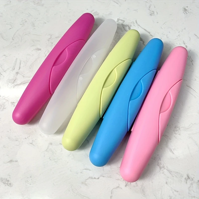 1pc Portable Single Toothbrush Case, Dustproof, Made Of Plastic Material, Designed For Daily Use And Travel