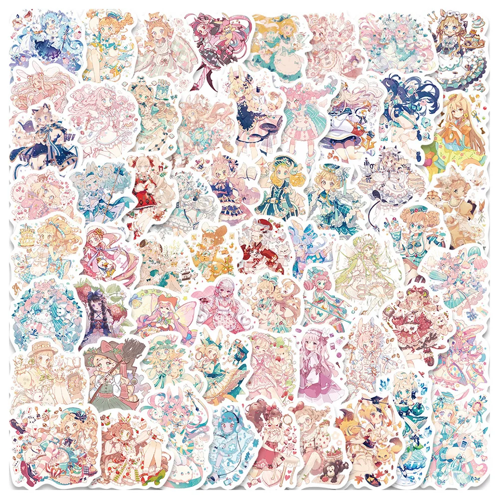 

60pcs Two-dimensional Girl Stickers For Ipad Stationery Scrapbook Kscraft Anime Sticker Scrapbooking Material Craft Supplies