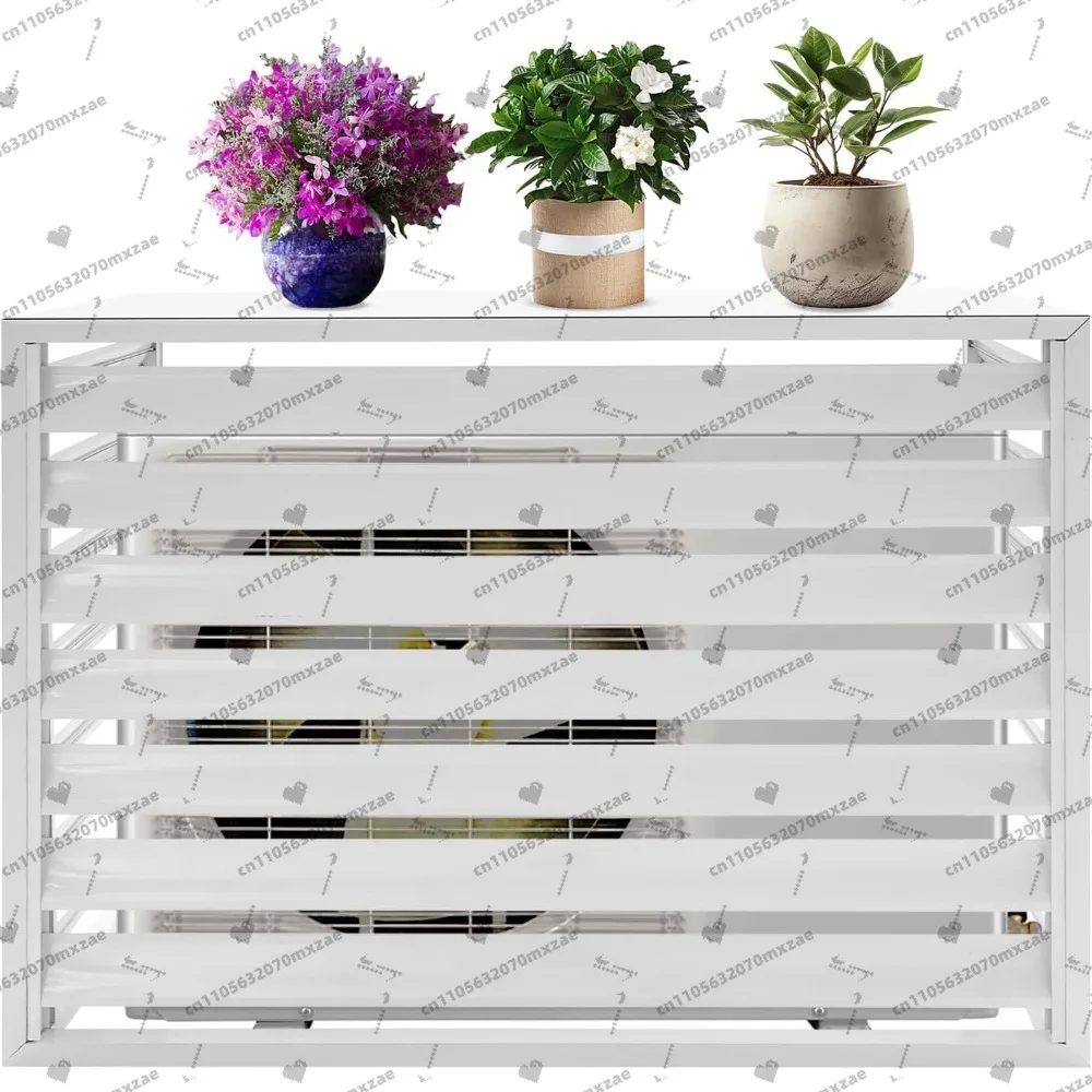 

Air Conditioner Fence, 1.5p & 2-3P Drill-Type Louvered Grille AC Unit Fence Outdoor 4 Panels, Louvered Grille for Trash Can Hide