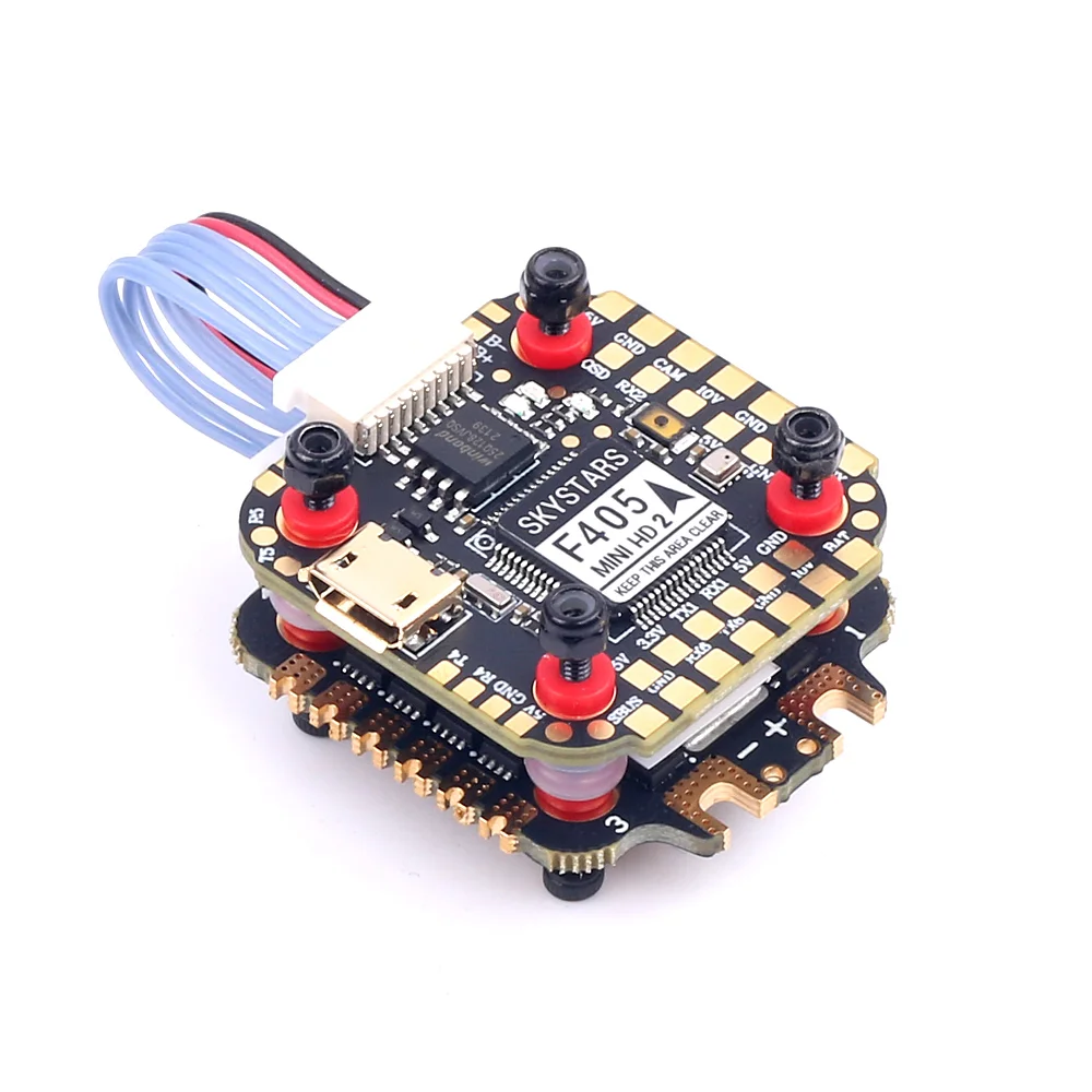 20x20mm Skystars F405 Mini HD2 Flight Controller and KM35 35A 3-6S ESC Stack