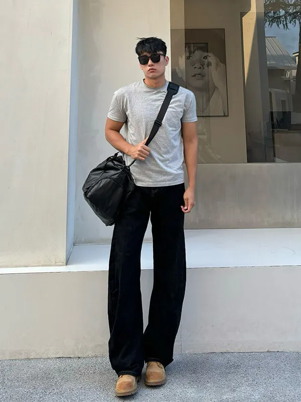 

American High Street Knife Jeans Men's Spring New CleanFit Casual Straight Leg Long Trousers for Tall Men