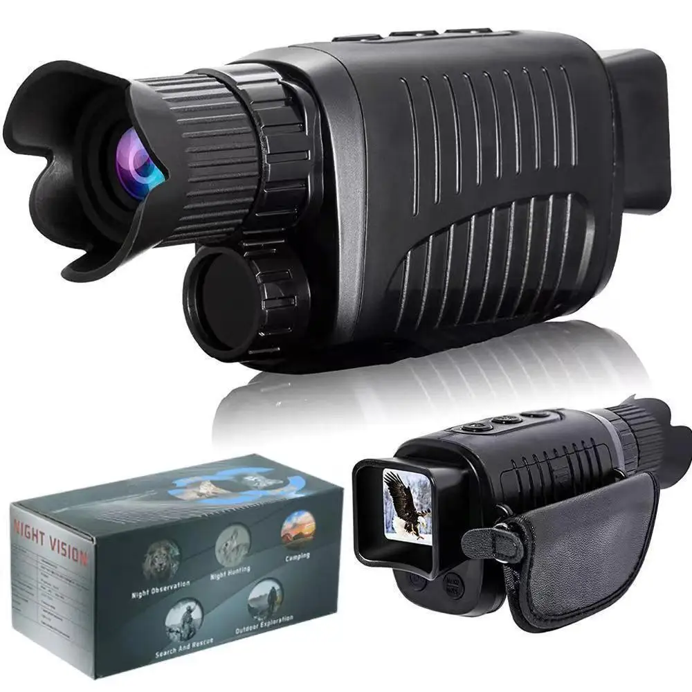 Single eye night vision instrument 1080p high-definition infrared night vision glasses camping binoculars day and night dual use