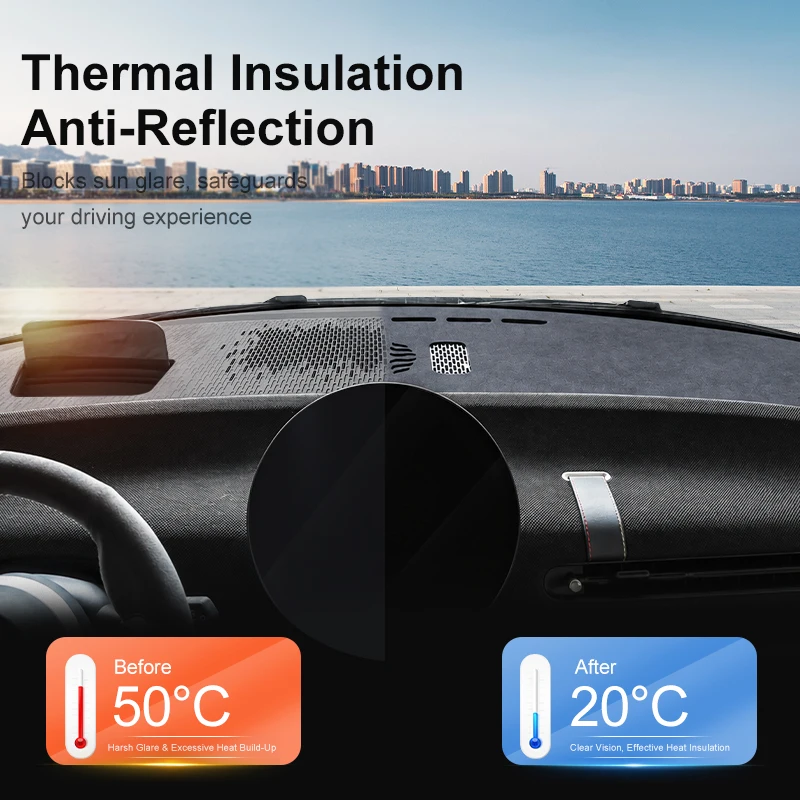 Car Central Control Dashboard Cover Mat For Mini Cooper E/SE J01 Aceman J05 EV with HUD Car Anti-sun Non-Slip Pad Accessories