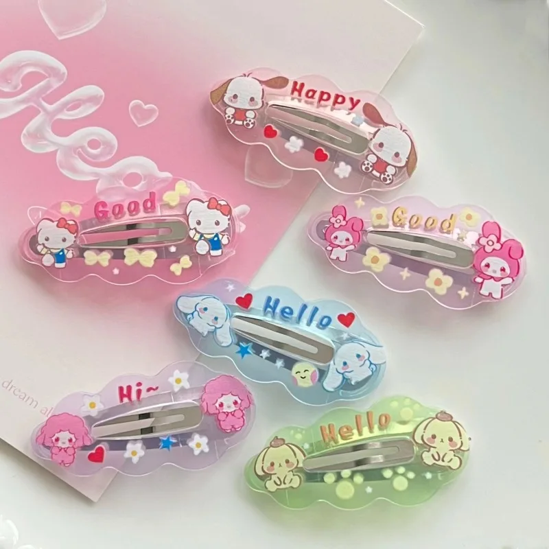 6Pcs Cartoon Cloud BB Clip Ins Sweet And Cute Girl Bangs Clip Japanese And Korean Student Cartoon Headband