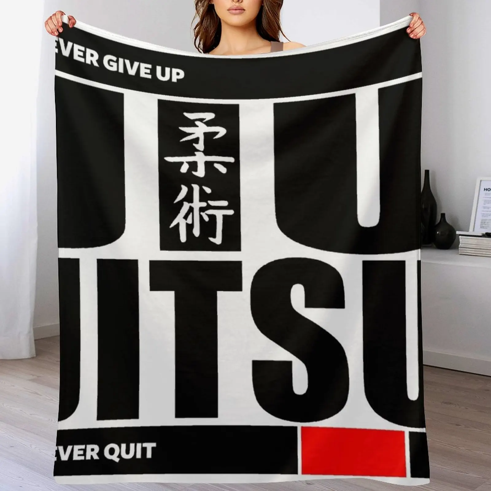 Jiu Jitsu - Never Give Up Never Quit Throw Blanket Blankets For Baby Flannels Blankets For Sofas Blankets