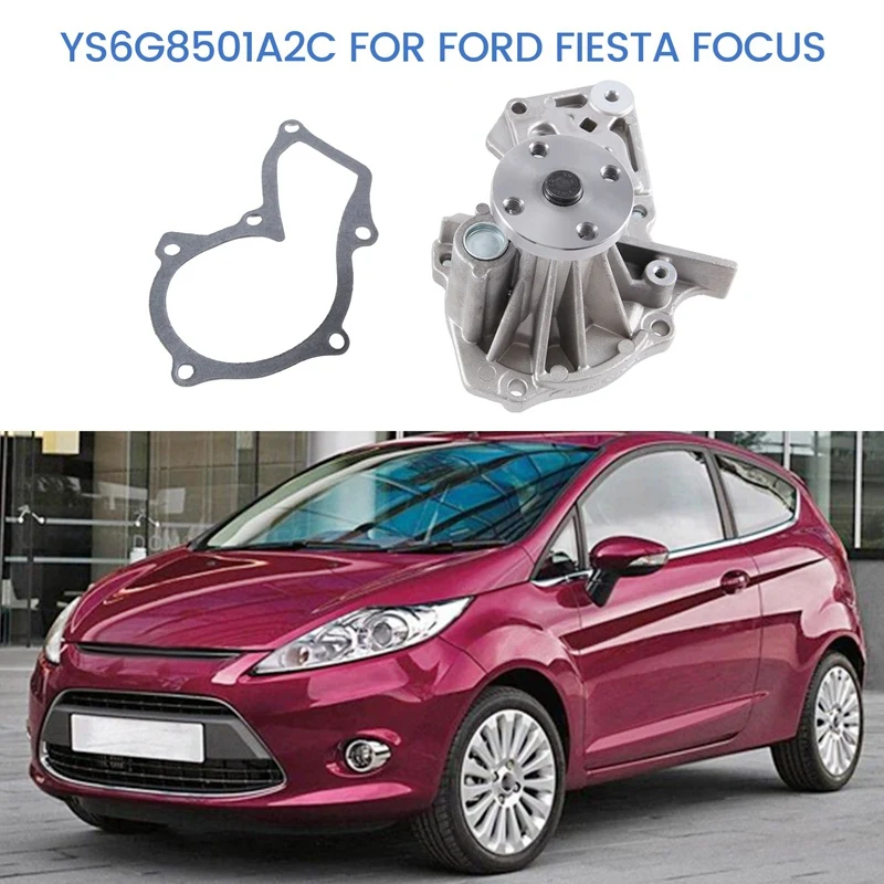 1 PCS Engine Cooling Water Pump Water Pump Silver Metal YS6G8501A2C Car For Ford Fiesta Focus