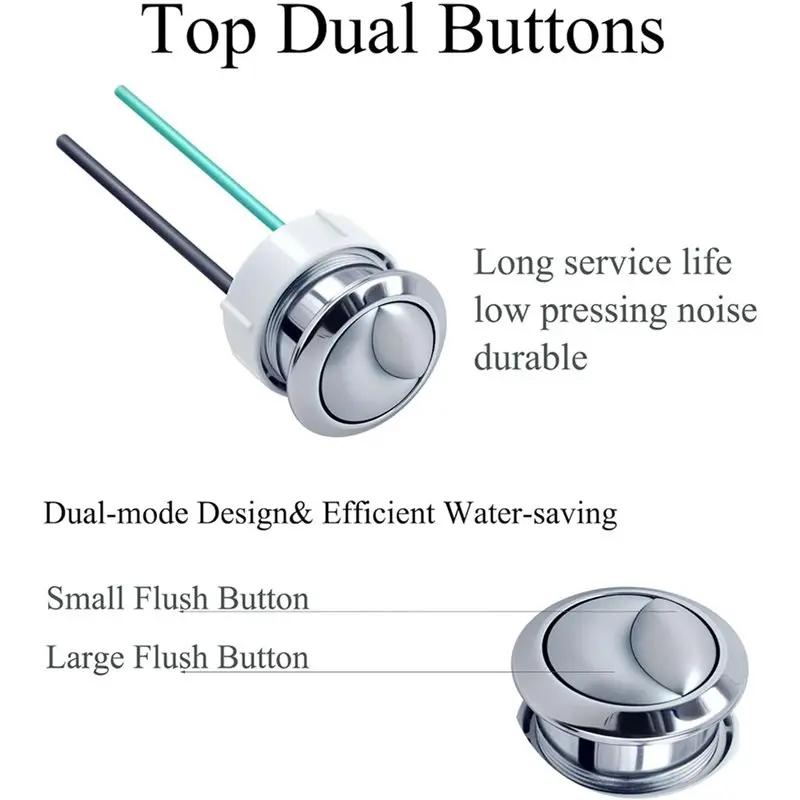 ABZS 3X Light Dual Flushing Toilet Push Button Spare Parts,Top Toilet Button For Geberit & Kohler Part,1.5Inch(38Mm)
