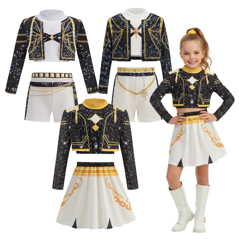 2026 Girl Cosplay Pop Singer Fashion Clothes Stage Performance Dress Up Uniform Children Show Party Role Play Costumes