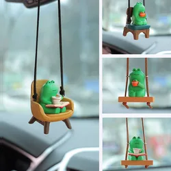 Car Rearview Mirror Pendant Swinging Frog Rear View Mirror Swinging Frog Charm Pendant Cute Interior Rearview Mirror Decoration