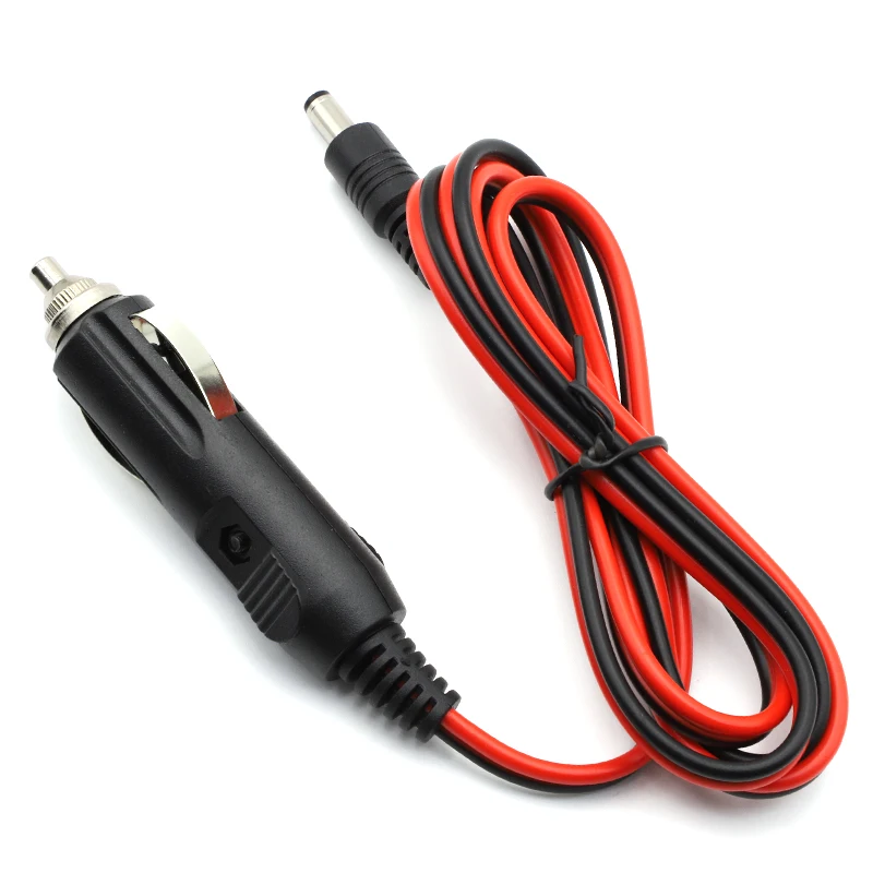 DC 12V 5A Car Cigarette Lighter Charger Cable With Fuse, Universal Power Adapter DC Plug 5.5x2.1mm Compatible with 5.5*2.5mm 1pc