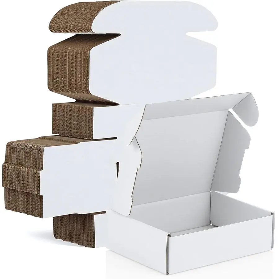 

Белые маленькие почтовые коробки из трехслойного гофрированного картона для малого бизнеса, электронной коммерции, упаковки ювелирных изделий и подарков