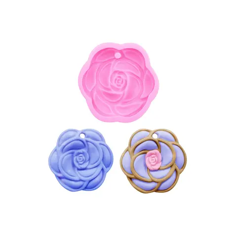 camellia Resin Clay aroma keychain a pendant Molds DIY camellias Accessories silicone mould rose chocolates cake decorating mold