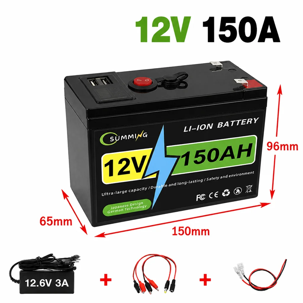 12V 100Ah 120Ah 150Ah LiFePO4 Battery Pack Grade A 12V 150AH Cell, Camping RV Golf Cart Boat Solar Battery DHL delivery