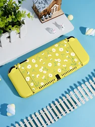 Flowers Switch Protector Case for Nintendo Switch OLED, NS Game Accessories,Handheld Separable Shell for NS Joycon, Switch Cover