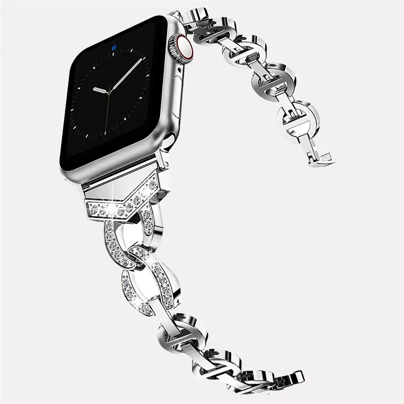 

Women Bracelet for Apple Watch 8 Band Ultra 49mm 41mm 45mm Diamond Steel Strap IWatch Series 8 7 6 5 4 3 SE 38mm 42mm 40mm 44mm