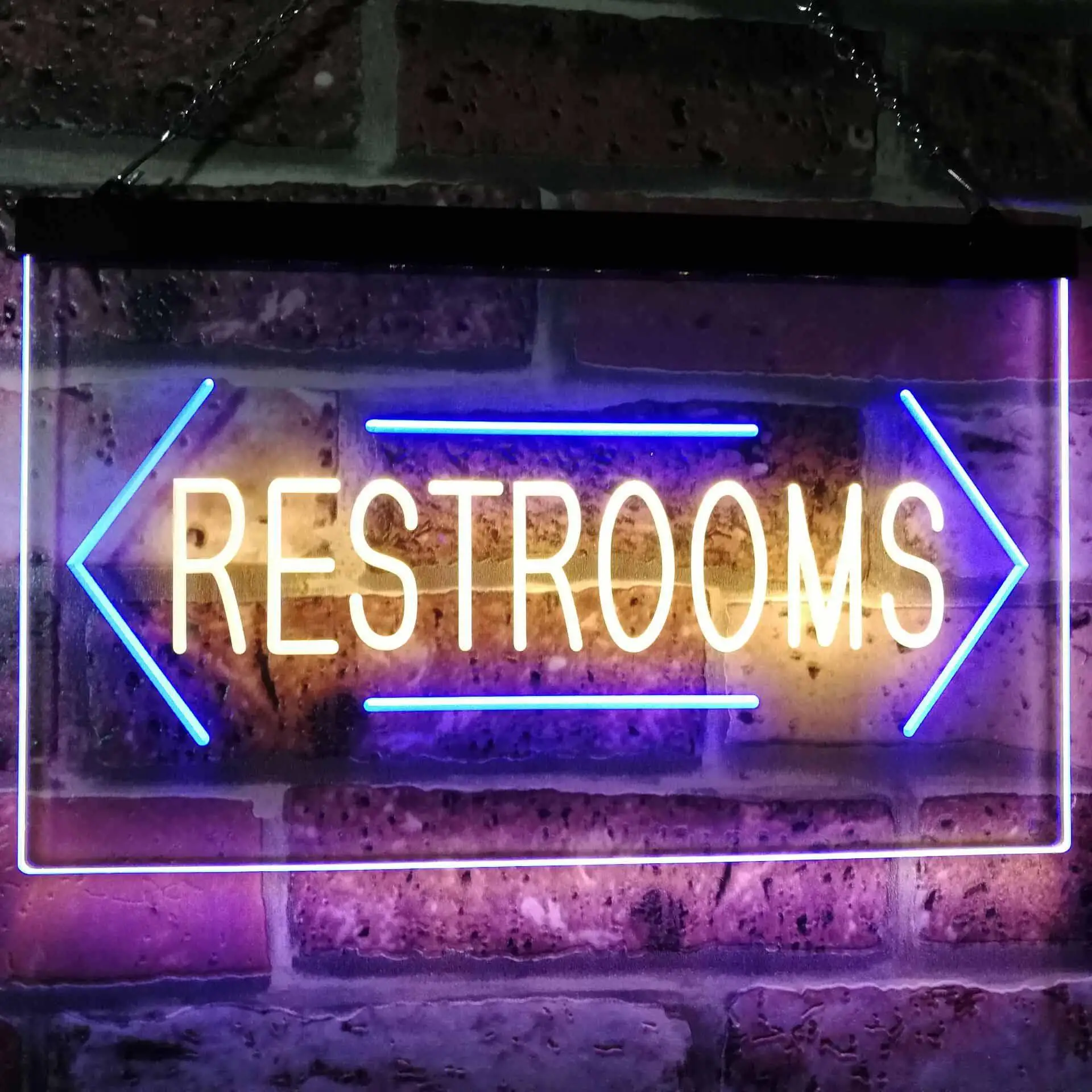 Unisex Restroom Arrow Toilet Washroom Dual-color LED Neon Sign st6-i2157