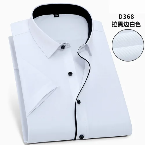Imagen 2 del producto Camisa blanca clásica de negocios con solapa de manga corta para hombre, talla grande 7XL 8XL 9XL, verano y primavera, 10XL 11XL 12XL 13XL 14XL 160 kg