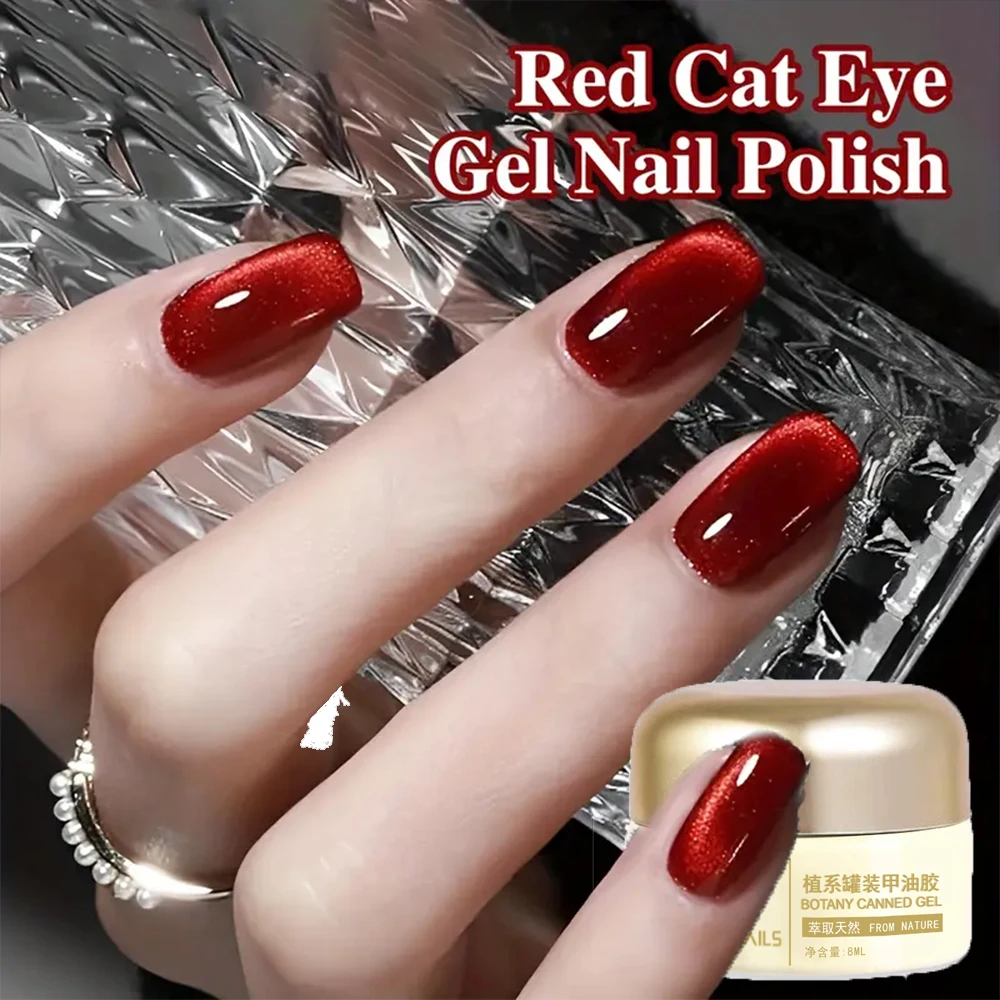 

MAFANAILS 8 мл красный стеклянный шарик гель-лак для ногтей «кошачий глаз» полупостоянный лазерный красный магнитный гель «сделай сам» Рождественский красный гель «кошачий глаз»