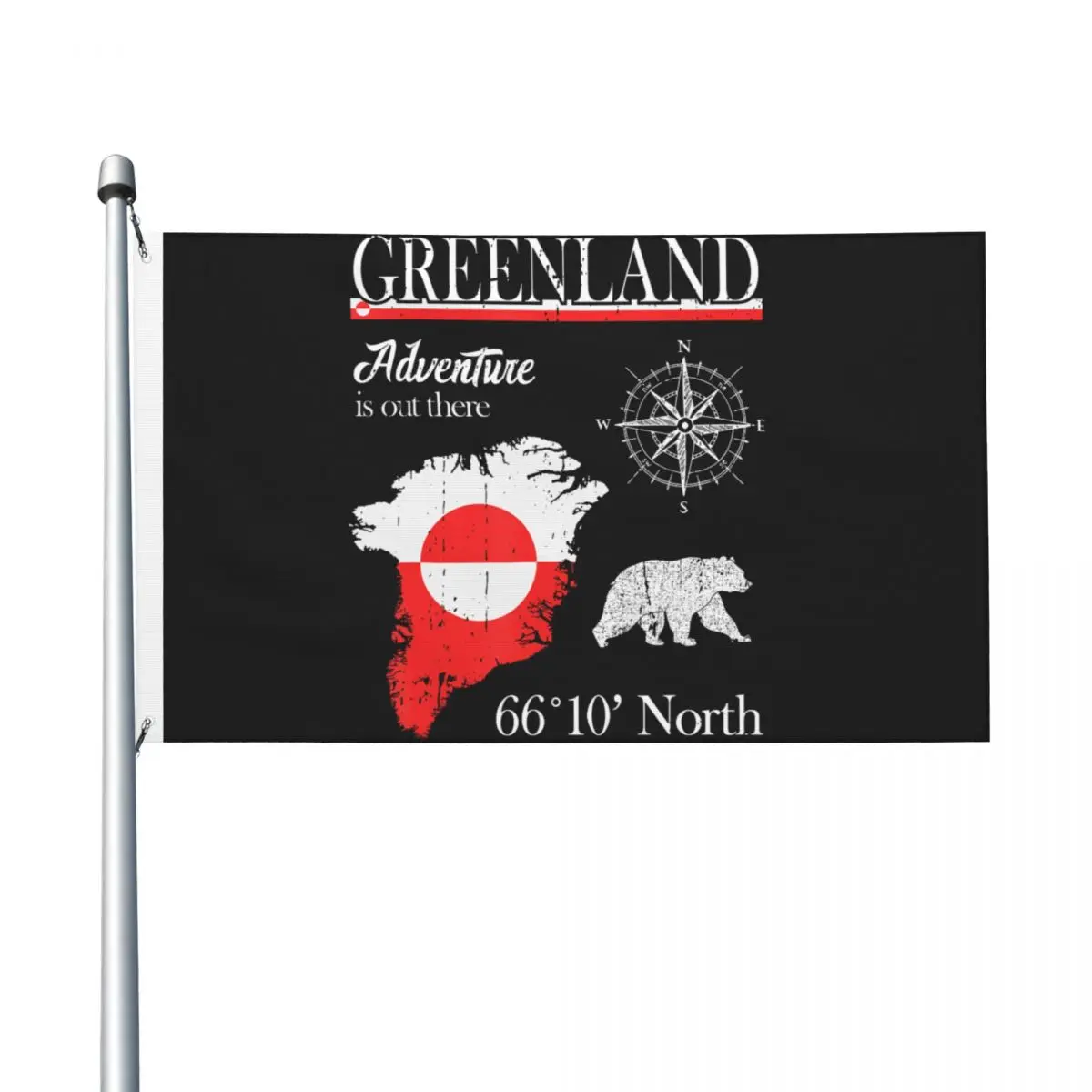 Greenland Adventure Is Out There Flag Graphic 3x5 ft Flags Hanging Polyeste Fashion Banner For Celebration Home Decoration