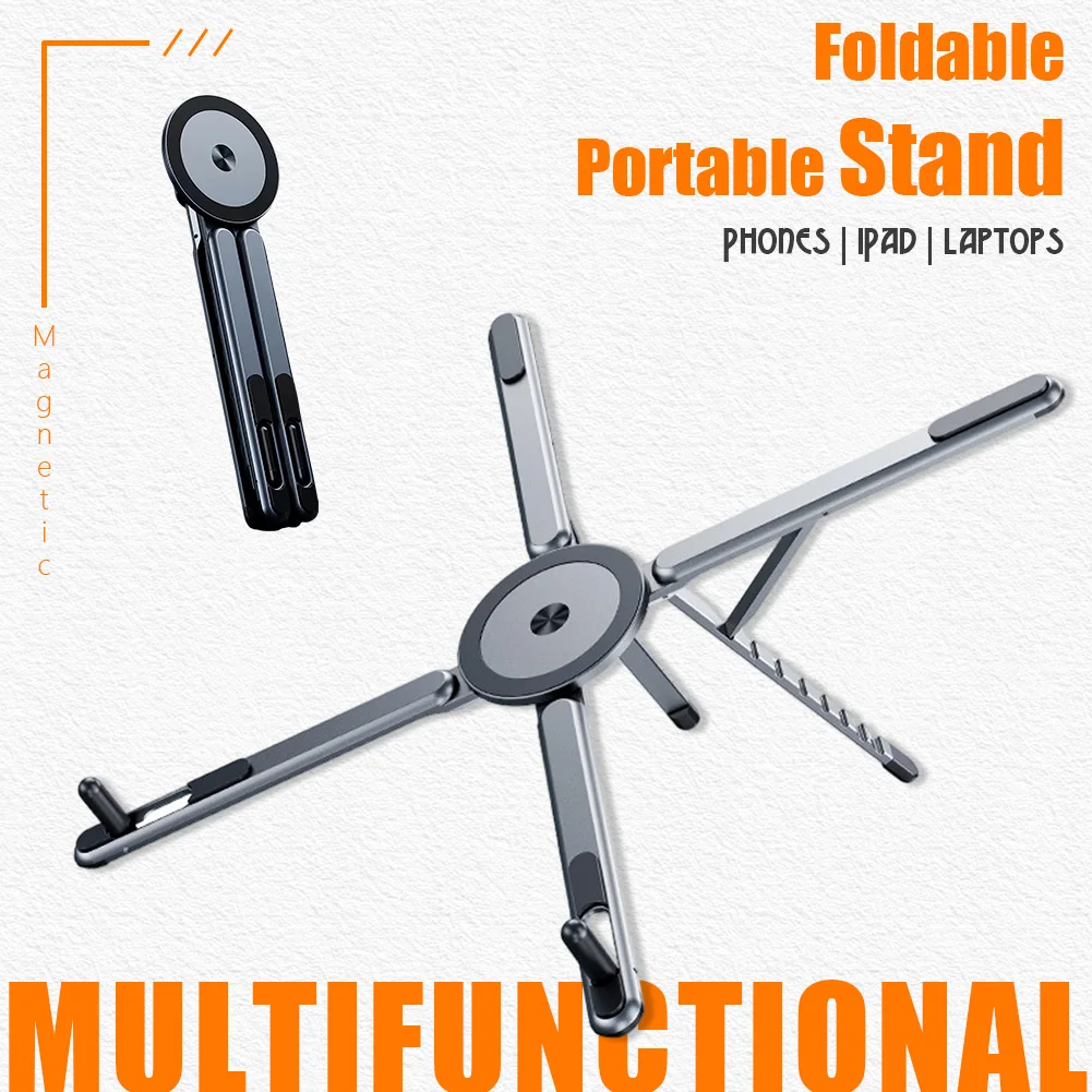 Foldale Magnetic Phone Holder Portable Selfie Stick 3-in-1 Foldable Adjustable Tripod Stand For iPhone 17 16 iPad Laptop Desktop
