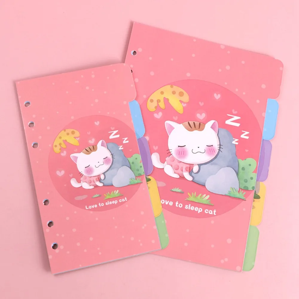 A5 A6 Notebook Divider Page Separator Rabbit Cat Bear Page Binder Indexing Cards Paper Stationery Indexing Cards