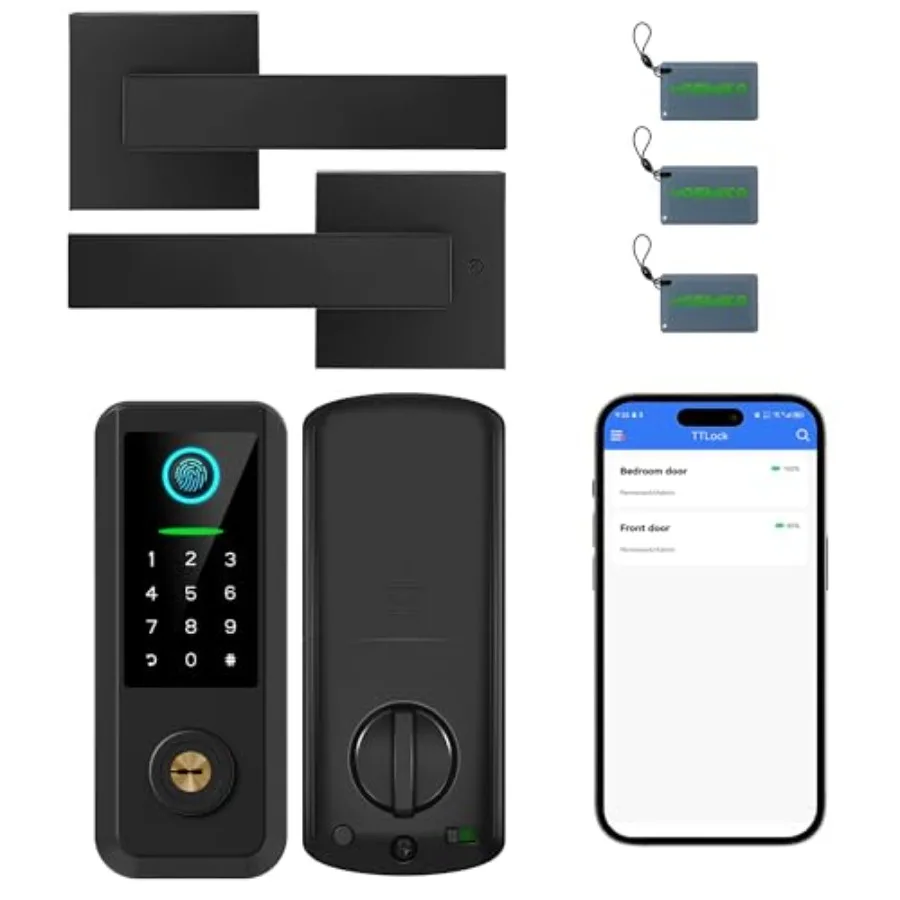 

Keyless Entry Door Lock with Handle SetSmart Front Door Lock with Keypad Set Keyless Entry Digital Deadbolt Smart Deadbolt with