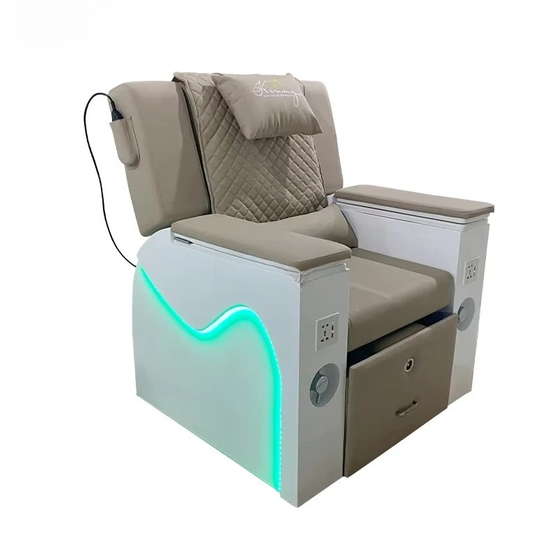 

Luxury Fiberglass Base Electric Foot Spa Massage Pedicure Chair with Colorful Lights Surf Nail Salon