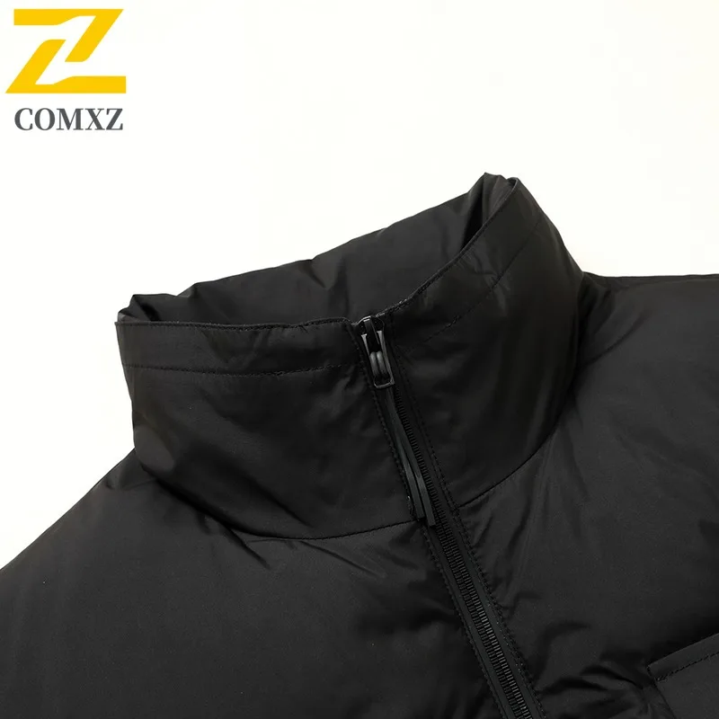 COMXZ Short Down Jacket Casual Stand Collar Business Working Windproof Jacket High Quality 90 Percent White Duck Down Garment