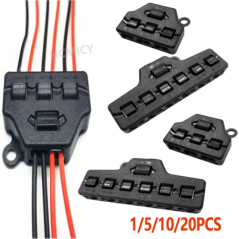 3/6 Ports Out Line Splitter Home Terminal Block Wire Splitter Distribution Block for Lighting Led Strip Connection Terminal