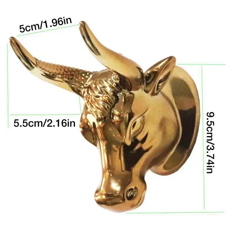 Bull Head Guitar Hanger Hook Copper Plating ABS Material Wall Mounted Bull Art Guitar Ukulele Hook Guitar Hanger