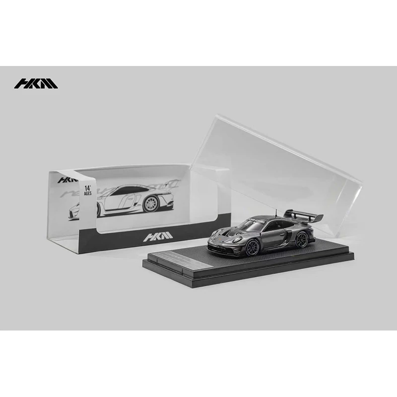 HKM PreSale 1:64 911 992 GT3 R Rennsport Brumos Diecast Diorama Car Model Collection Toy