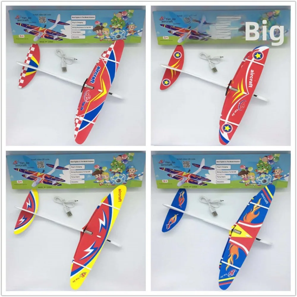 with LED Light Outdoor Electric Foam Glider Ligthweight Multistyles Hand Airplanes Capacitor Popular Aircraft Plane Model