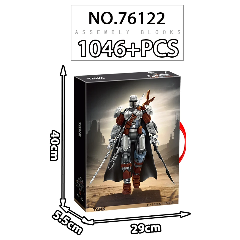 Humanoid Mecha Building Block Model 1046PCS DIY Assembly Combined Set Home Desktop Ornament Collectible Present Birthday Gifts