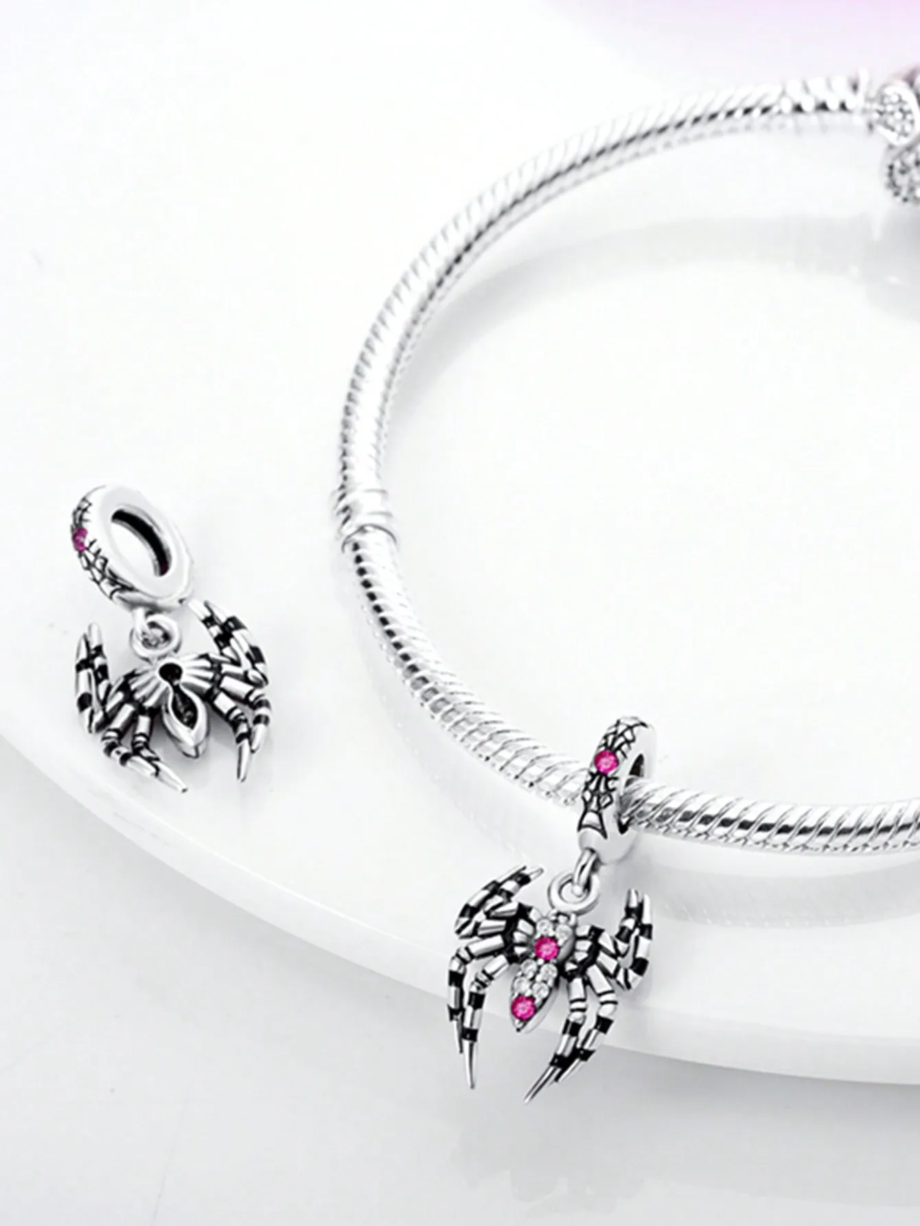 Charms Plata Halloween Spider Beads Charm Silver Plated Fit Charms Silver 925 Original Bracelet for Jewelry Making DIY Charm