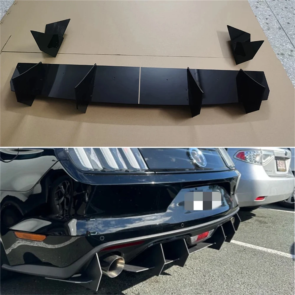 Für Ford Mustang Ecoboost 2015-2017 Heckdiffusor Heckstoßstangenlippen Spoiler Splitter Karosserie-Kit Zubehör