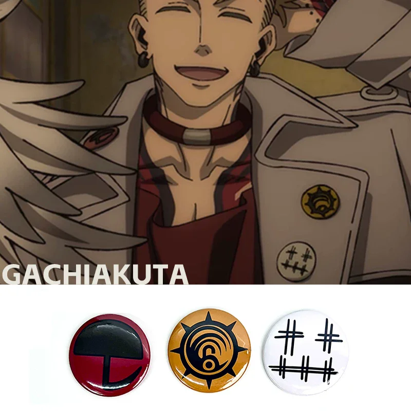 Anime Gachiakuta Enjin Cosplay Tinplate Soft Button Pin Creative Brooches Character Icon Badges for Clothes Bag Decoration
